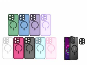 Obastyle IPHONE 16 PLUS COVER SEMIRIGIDA SEMITRASPARENTE MAGNETICA BORDI COLORATI